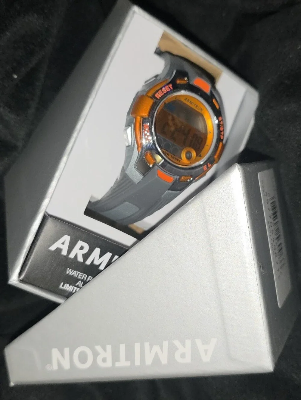 Armitron Orange & Gray Digital Sport Watch WaterProof Battery Works Brand New